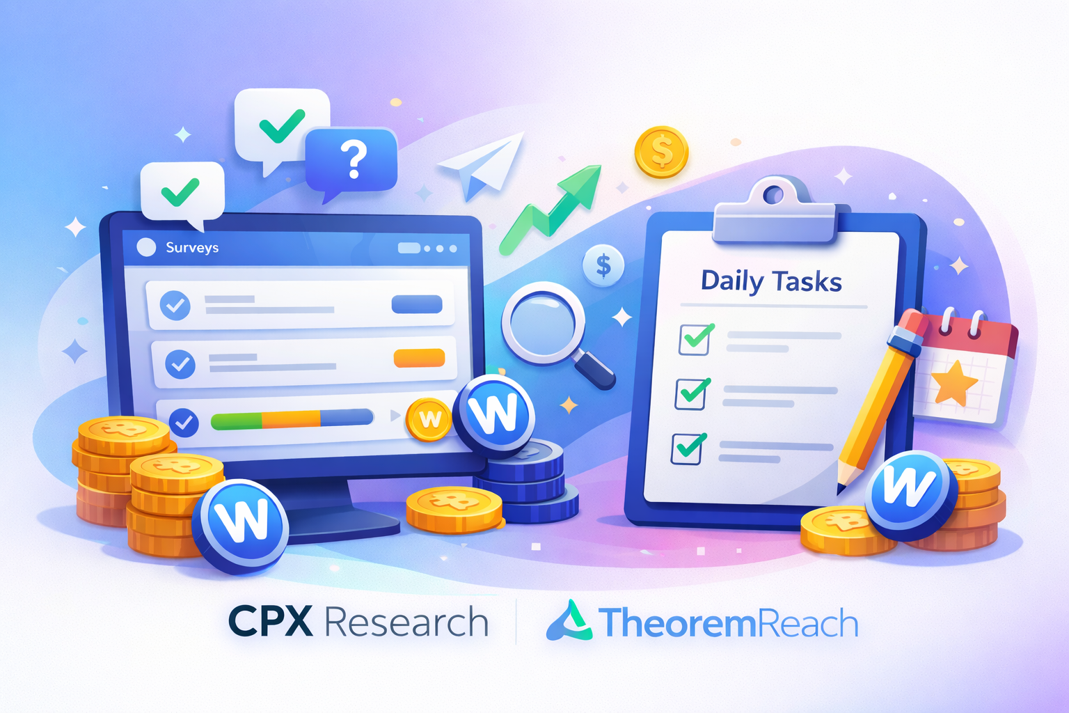 New Partners: CPX Research + TheoremReach, plus Daily Task Rewards